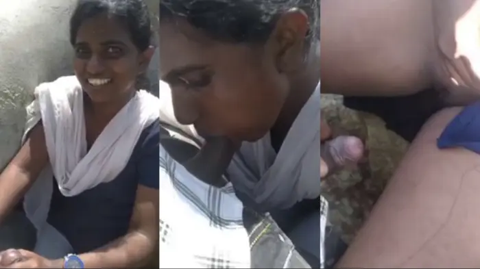 Tamil Young Dusky Girl Blowjob & Fucking Outside HD